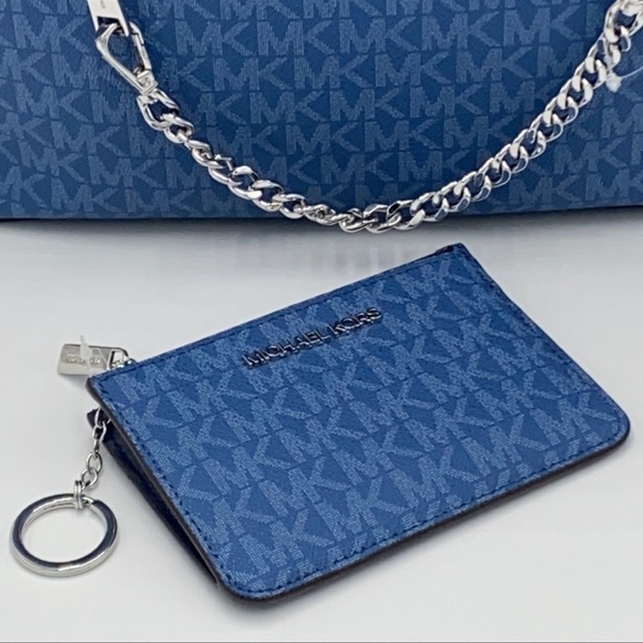 MICHAEL KORS SMALL TOP ZIP COINPOUCH DK CHAMBRAY - Picture 14 of 16